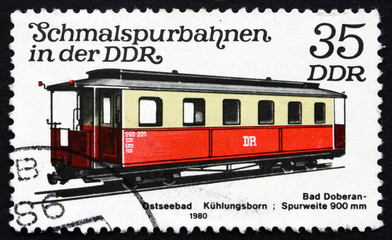 Postage stamp GDR 1980 Passenger Car, Light Rail