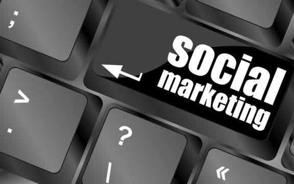 social marketing or internet marketing concepts, keyboard