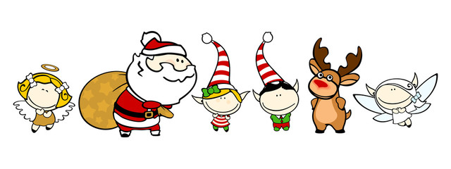 Obraz na płótnie Canvas Funny kids #76 - Christmas characters