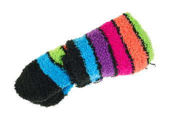 Colorful folded fleece socks