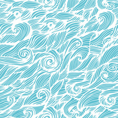 Seamless wave hand-drawn pattern