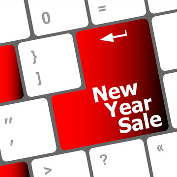 Computer keyboard with holiday key - new year sale