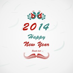 Happy New Year lettering Greeting Card. Vector illustration.