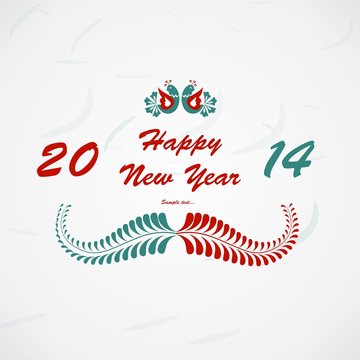 Happy New Year lettering Greeting Card. Vector illustration
