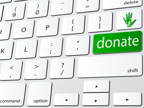 Online donate computer keyboard icon