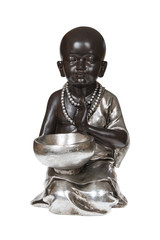 Black young buddha isolated over white with clipping path