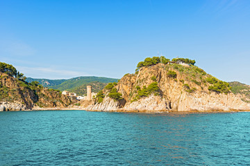Fototapeta premium Medieval castle in Tossa de Mar, Spain