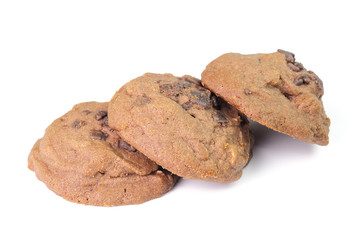 cookies with chocolate on a white background