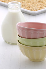 Healthy milk and granola