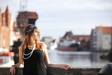 Flapper girl vintage woman in 1920s style Gdansk