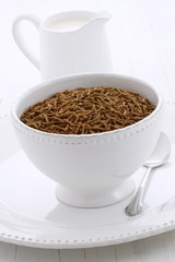 Delicious bran cereal breakfast