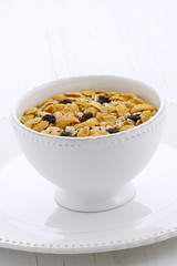Delicious and healthy muesli cereal