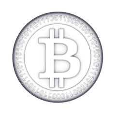 Golden Bitcoin - isolated with clipping path