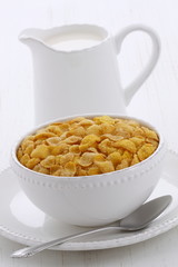 Delicious corn flakes breakfast