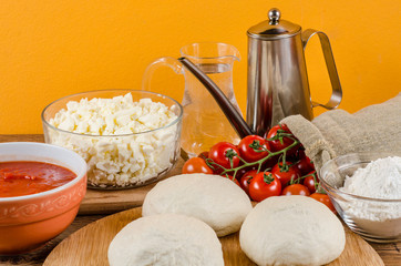 italian pizza ingredients  for homemade pizza