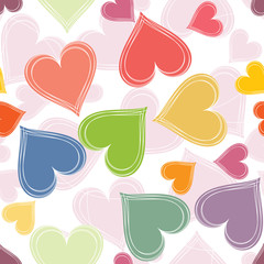 Colorful Paired Hearts Background