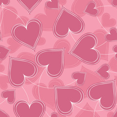 Pink Paired Hearts Background