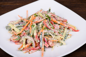 Vegetable salad in cream sauce