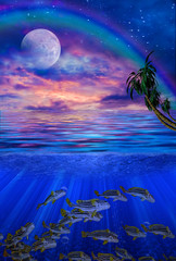 Fototapeta na wymiar Under water tropics illustration