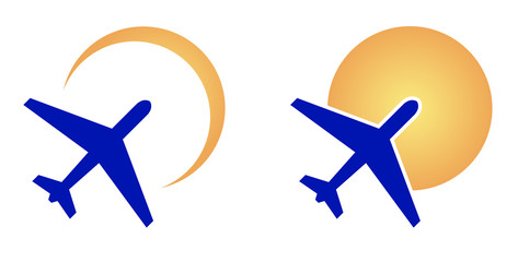 plane with sun emblem