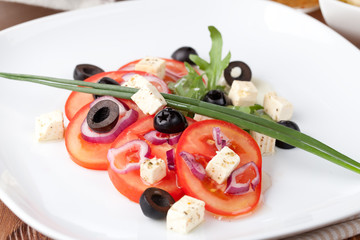 Greek vegetable salad with feta cheese