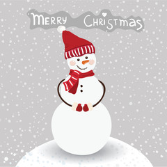 Merry Christmas and a Happy New Year cartoon card in vector.