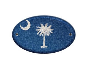 Wooden sign of South Carolina.