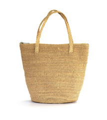 Straw bag on a white background