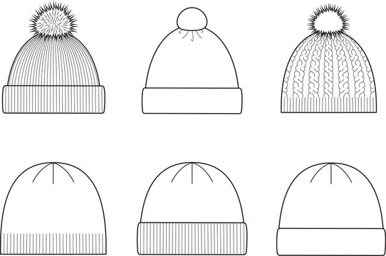 Vector illustration of winter caps. Knitwear Stock Vector | Adobe Stock