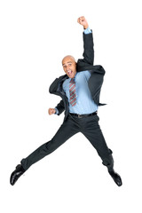 Jumping businessman