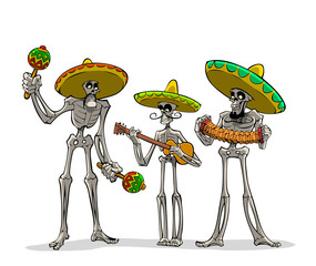 Danse Macabre. Mexican musicians.