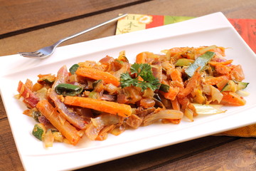 Verduras cocidas en papillote