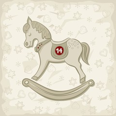 koń na biegunach świąteczna ilustracja
