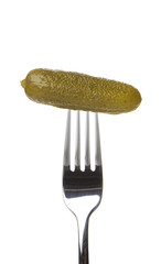 Gurke auf Gabel