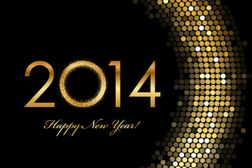 Vector - 2014 Happy New Year 2014 golden glowing