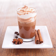 coffee or chocolate with cream