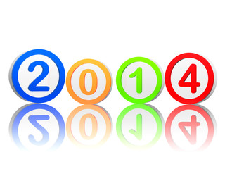 new year 2014 in pied circles