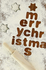 Christmas baking preparation background