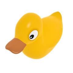 Rubber Duck on White Background