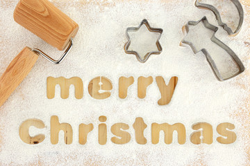 Christmas baking preparation background