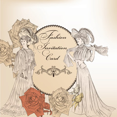 Fashion or wedding invitation card for design