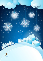 Christmas eve with snowfall