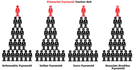 Financial pyramid vector set