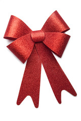 Red Bow on white background