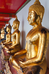 alignement de bouddhas à wat pho, Thaïlande