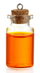Bottle with basics oil isolated on white