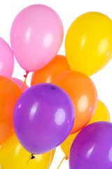 Colorful balloons on color background