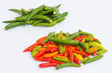 Colorful chili pepper with isolation background
