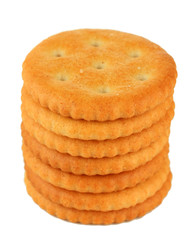 Delicious crackers isolated on white