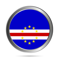 Obraz premium Cape Verde flag button.